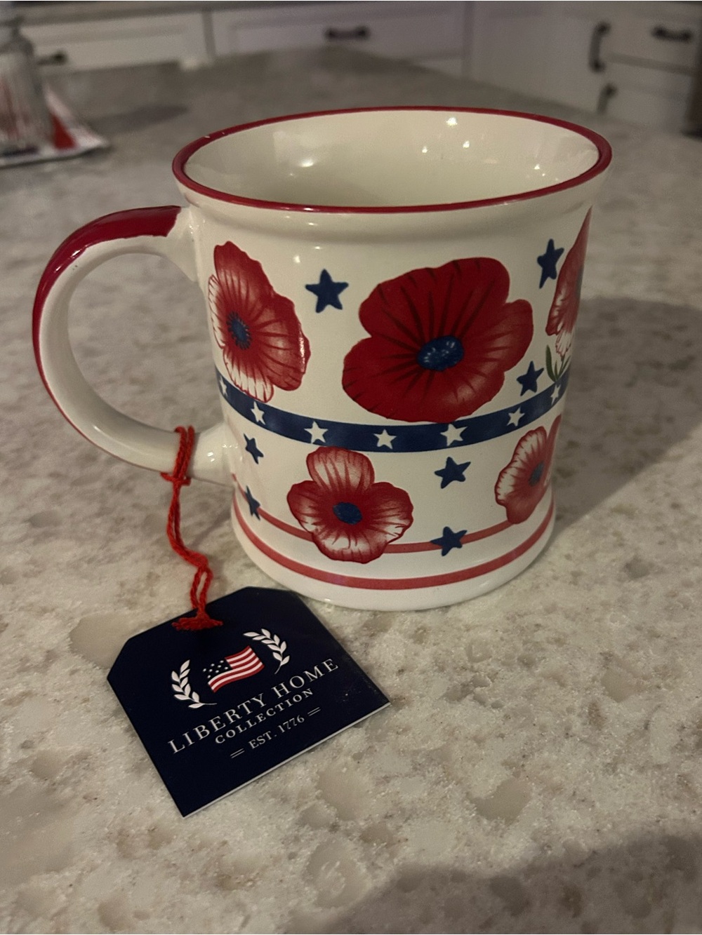 “New” Liberty Home Collection Red Poppy Decorative 28 oz Mug